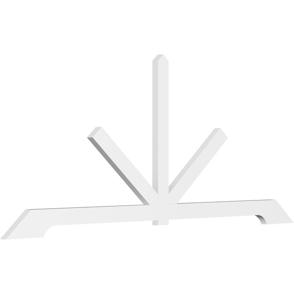 Ekena Millwork Vanguard Architectural Grade PVC Gable Bracket, 108"W x 45"H x 2"D x 4"F, 10/12 Pitch GBP108X45X0204VAN00 - main